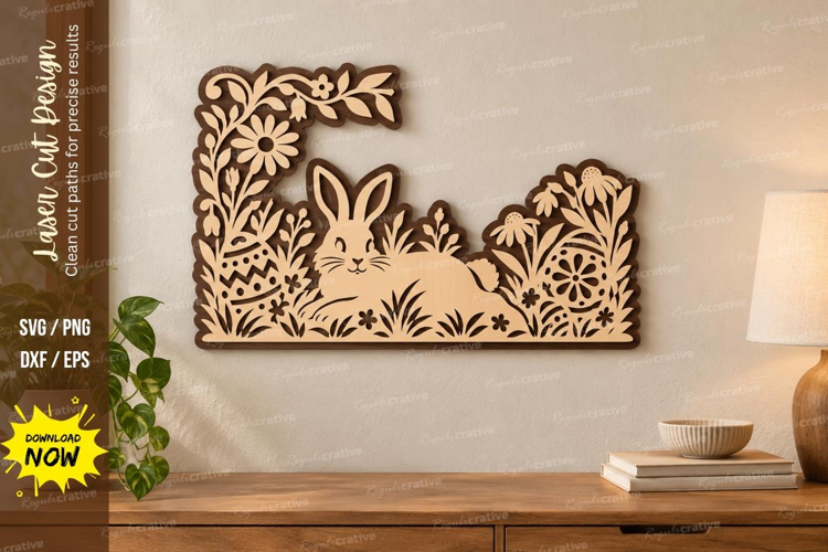 Bunny Corner Laser Cut SVG File, bunny corner svg, rabbit