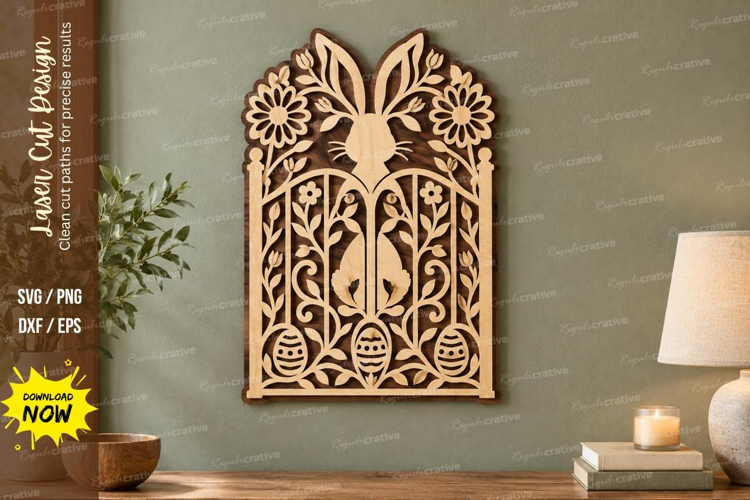 Arched Bunny Laser Cut SVG File, bunny arch svg, rabbit arch