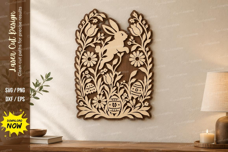 Garden Bunny Laser Cut SVG File, arched bunny svg, rabbit