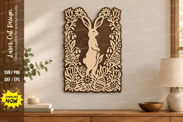 Woodland Bunny Laser Cut SVG File, woodland bunny svg
