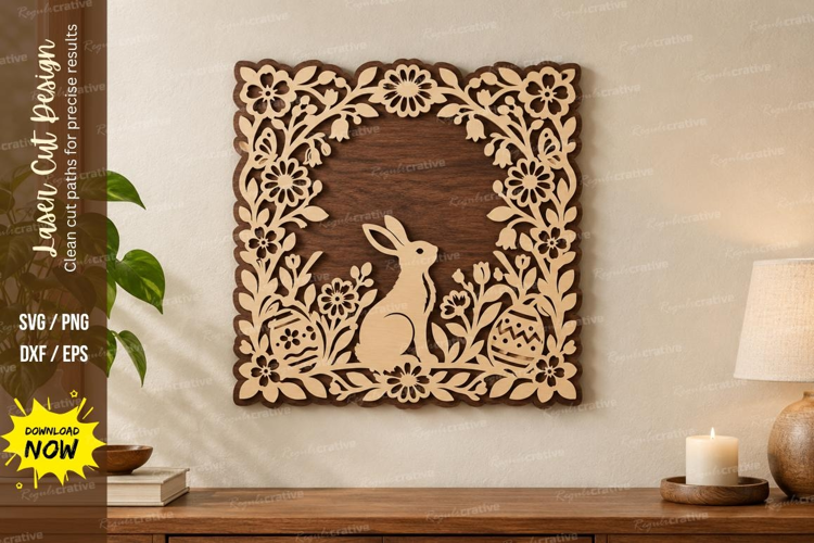 Square Bunny Laser Cut SVG File, square bunny svg, square