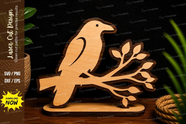 Bird On Branch Svg