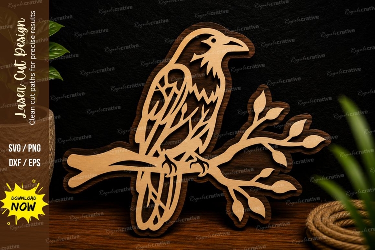 Bird On Branch Svg Image 4