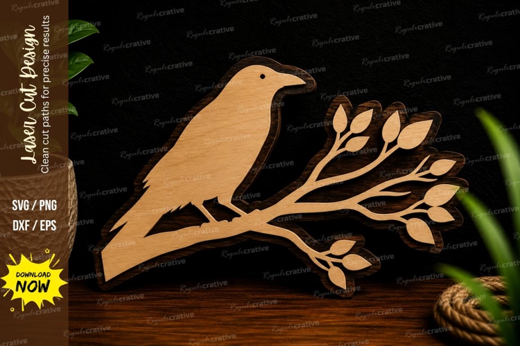 Bird On Branch Svg Image 9