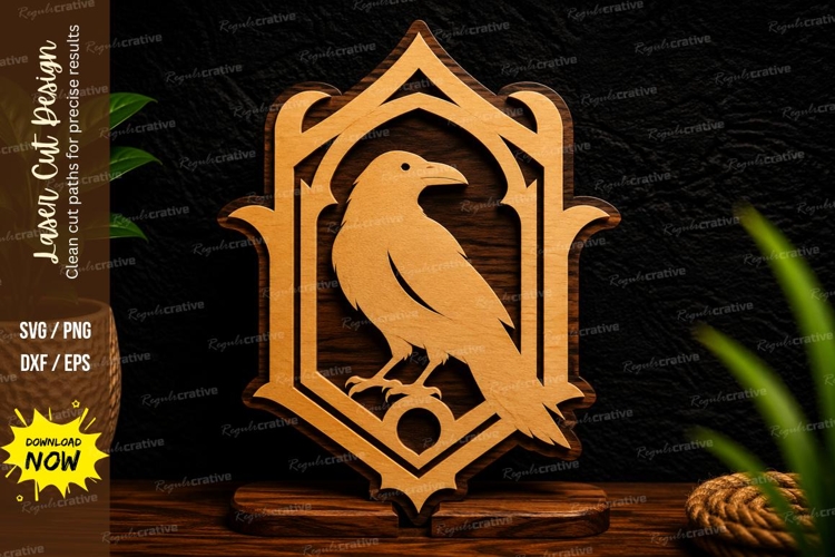 Vintage Bird Ornamental Frame Laser Cut SVG File vintage
