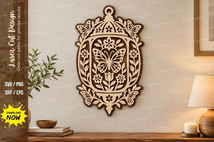 Ornate Butterfly Laser Cut SVG File, ornate butterfly svg example image 1