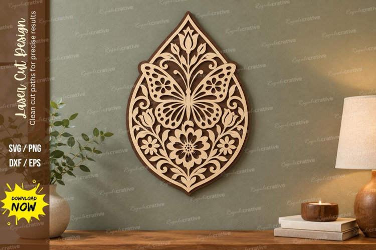 Teardrop Butterfly Laser Cut SVG File, teardrop butterfly sv