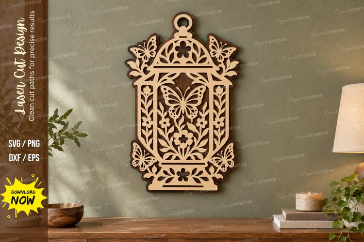 Butterfly Lantern Laser Cut SVG File, butterfly lantern svg
