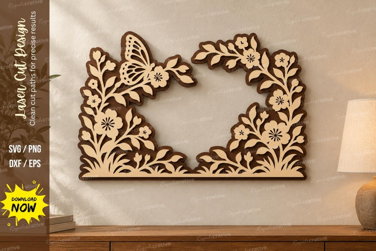 Butterfly Wreath Laser Cut SVG File, butterfly wreath svg,