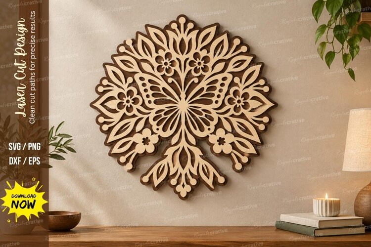 Butterfly Wings Laser Cut SVG File, butterfly wings svg example image 1