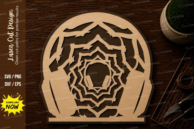 Headphones Music Mandala Laser Cut SVG File Keywords: headph