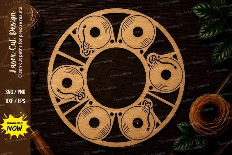 Coffee Cup Circle Frame Laser Cut SVG File coffee cup svg