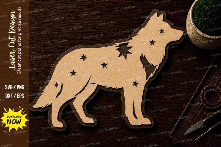 Howling Wolf Moon Laser Cut SVG File wolf svg, howling wolf