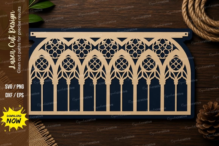 Gothic Cathedral Window Laser Cut SVG File gothic window svg