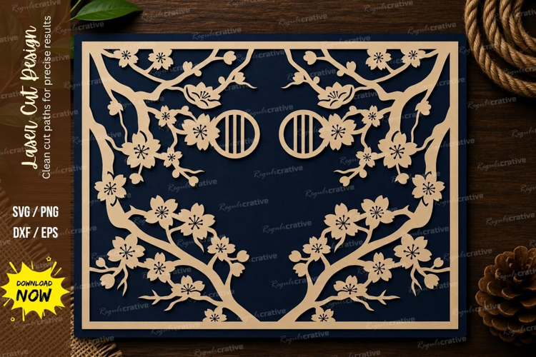 Floral Corner Rectangle Frame Laser Cut SVG File floral