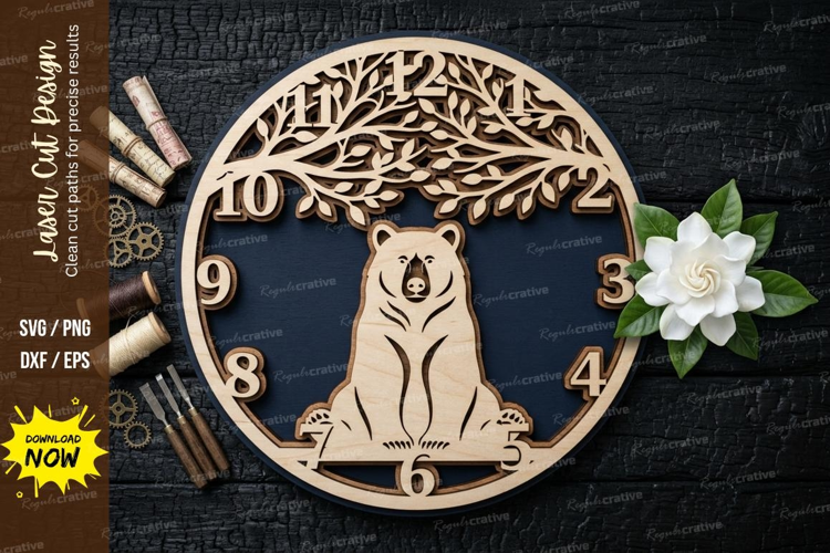 Dog Round Clock SVG Laser Cut Design | Pet Decorative