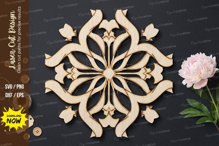 Ornamental Mandala Laser Cut SVG laser cut svg, ornamental