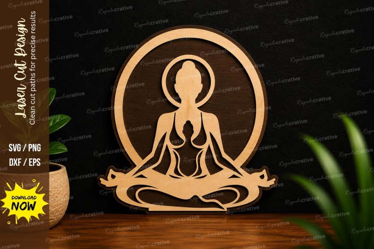Meditation Yoga Lotus Pose Laser Cut SVG File yoga svg