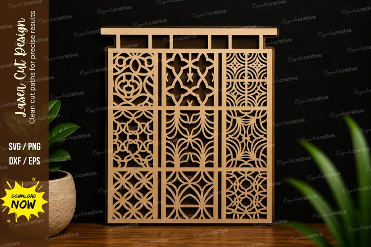 Decorative Folding Screen Panel Laser Cut SVG File folding