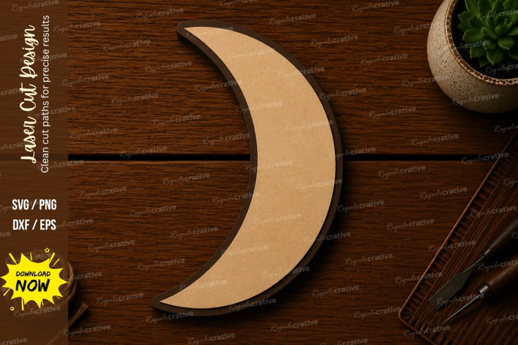 Crescent Moon Minimalist Laser Cut SVG File crescent moon