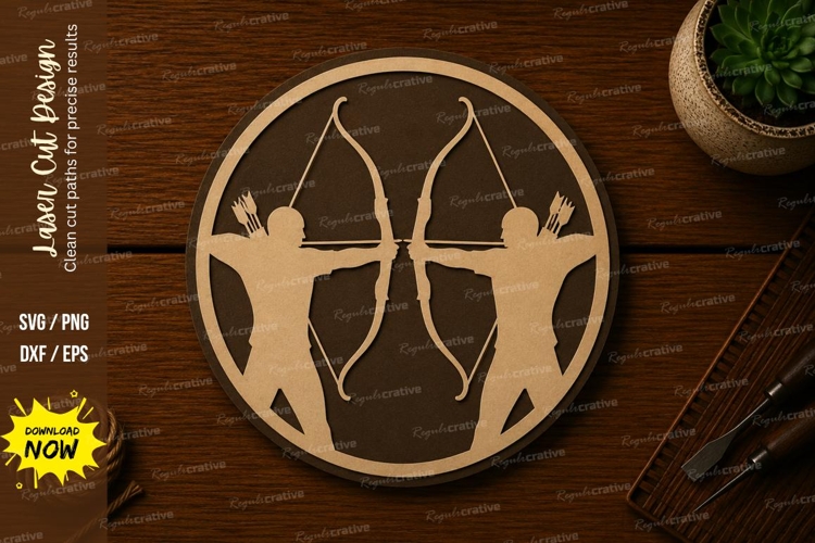 Archery Couple Silhouette Laser Cut SVG File archery svg