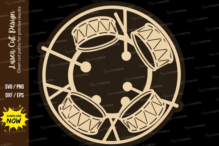 Drum Rhythm Circle Frame Laser Cut SVG File drum rhythm fram
