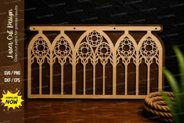 Gothic Arch Window Frame Laser Cut SVG File gothic arch fram