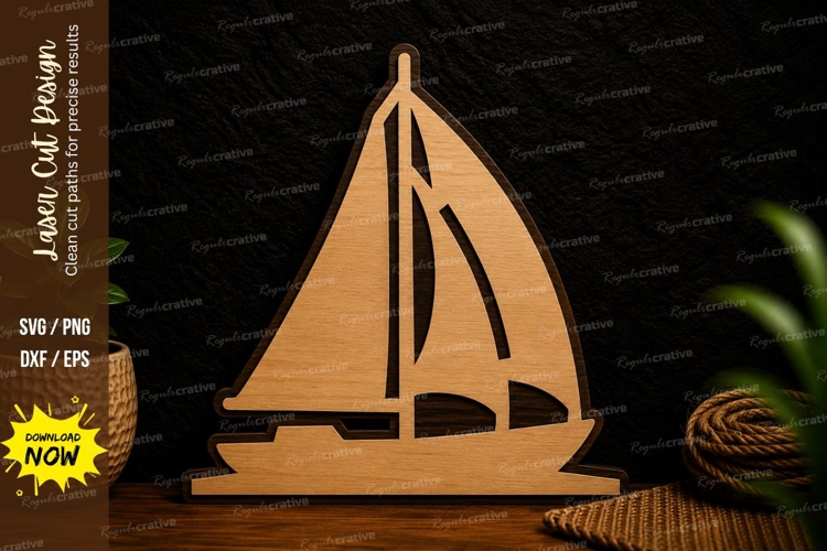 Classic Sailboat Ornament Laser Cut SVG File classic sailboa