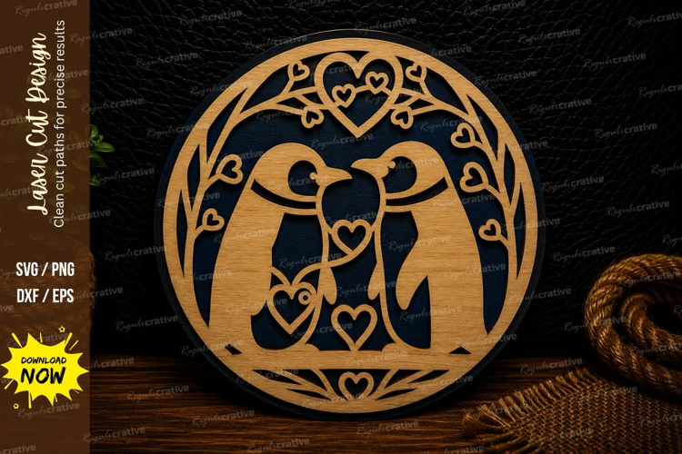 Love Birds Round Laser Cut SVG Design love birds svg, romant