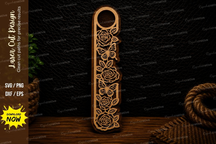Floral Bookmark Laser Cut SVG Design bookmark svg, floral bo