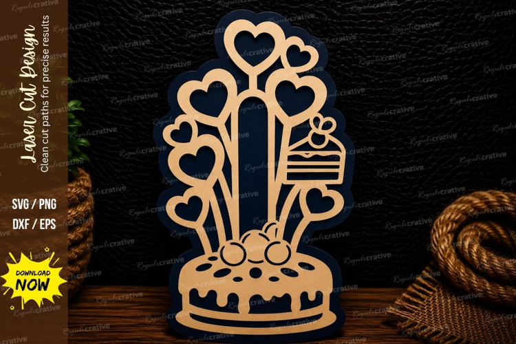 Birthday Cake Celebration Laser Cut SVG Design birthday cake