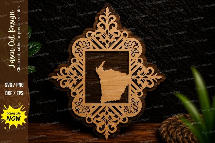 Minnesota State Frame Laser Cut SVG Design minnesota svg example image 1