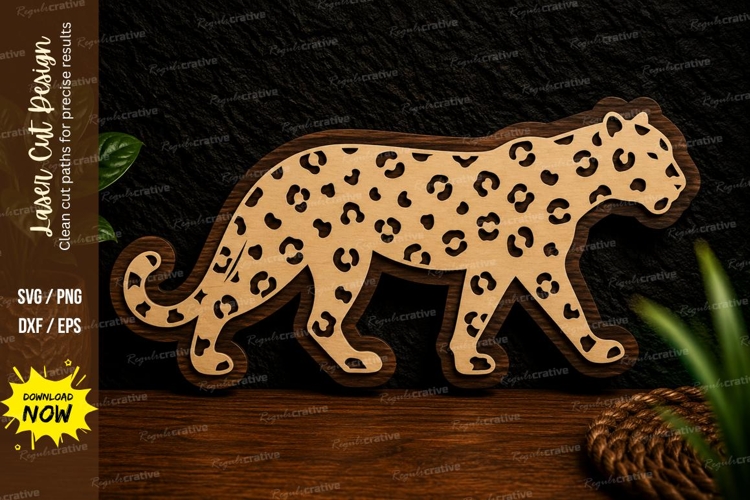 Leopard Wildlife Laser Cut SVG Design leopard svg, leopard