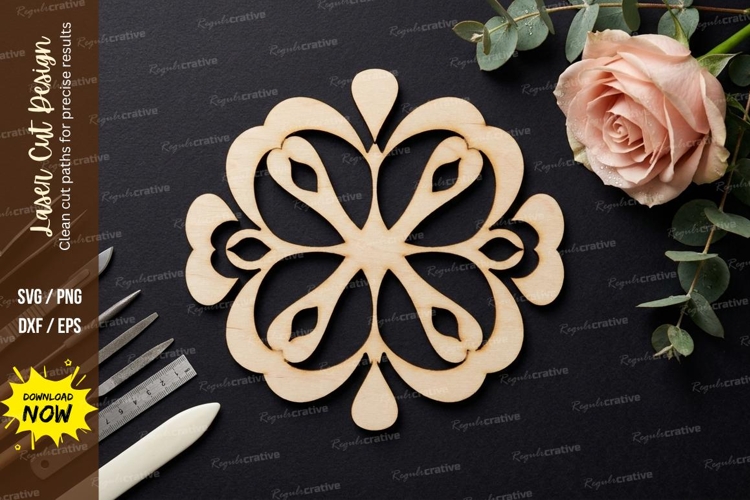 Floral Shape Laser Cut SVG laser cut svg, floral shape