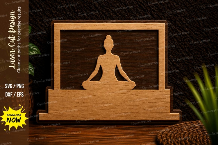 Meditation Desk Display Laser Cut SVG Design meditation svg,