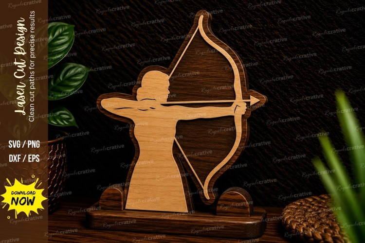 Archer Bow and Arrow Laser Cut SVG Design archer svg, bow