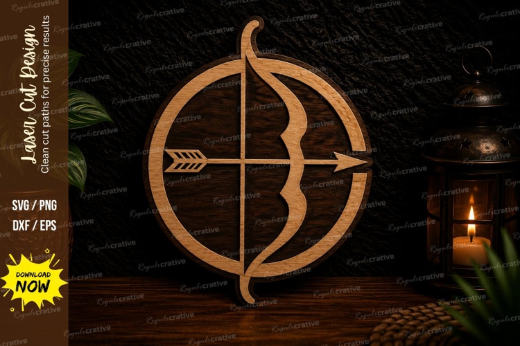Bow and Arrow Target Laser Cut SVG Design bow arrow svg