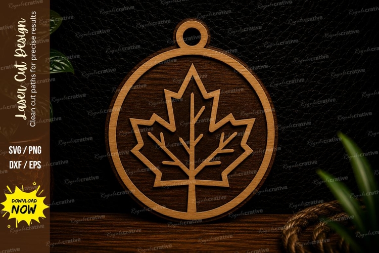 Maple Leaf Ornament Laser Cut SVG Design maple leaf svg