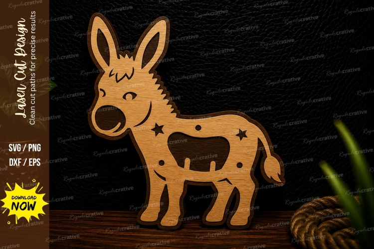 Cute Donkey Farm Animal Laser Cut SVG Design donkey svg