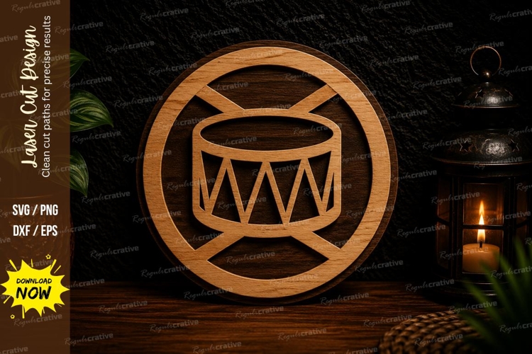 Snare Drum Round Laser Cut SVG Design drum svg, snare drum