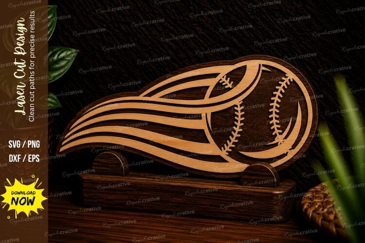 Baseball Speed Motion Laser Cut SVG Design baseball svg example image 1