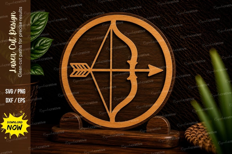 Bow and Arrow Target Laser Cut SVG Design bow and arrow svg,