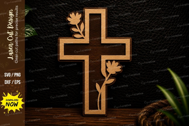 Floral Cross Svg Image 9