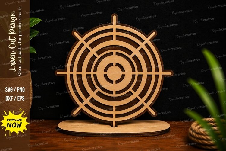 Target Bullseye Stand Laser Cut SVG Design target svg, bulls example image 1