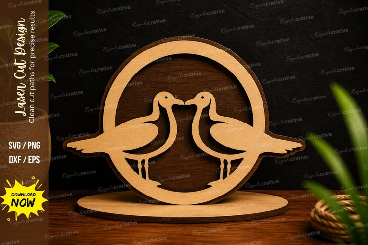Love Birds Circle Laser Cut SVG Design love birds svg, coupl