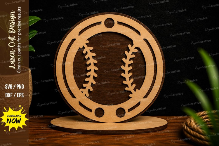 Baseball Ornament Frame Laser Cut SVG Design baseball orname