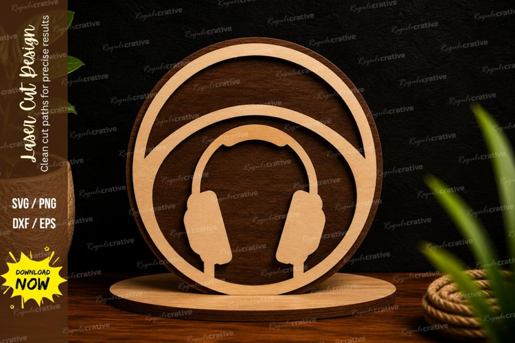 Headphones Stand Laser Cut SVG Design headphones svg, headph