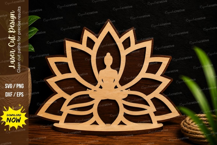 Lotus Yoga Meditation Laser Cut SVG Design lotus yoga svg