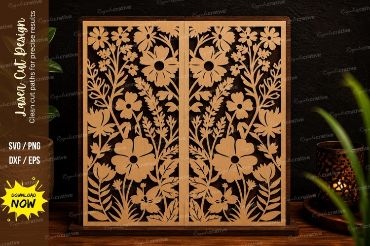 Floral Decorative Panel Laser Cut SVG Design floral panel sv