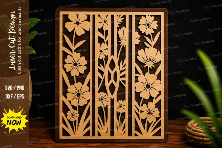 Floral Window Panel Laser Cut SVG Design floral window svg,